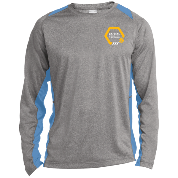ST361LS Long Sleeve Heather Colorblock Poly T-Shirt