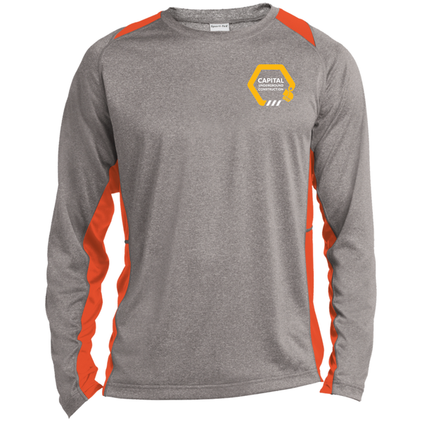 ST361LS Long Sleeve Heather Colorblock Poly T-Shirt