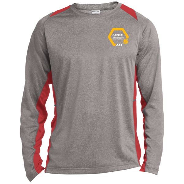 ST361LS Long Sleeve Heather Colorblock Poly T-Shirt
