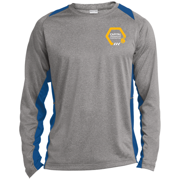 ST361LS Long Sleeve Heather Colorblock Poly T-Shirt
