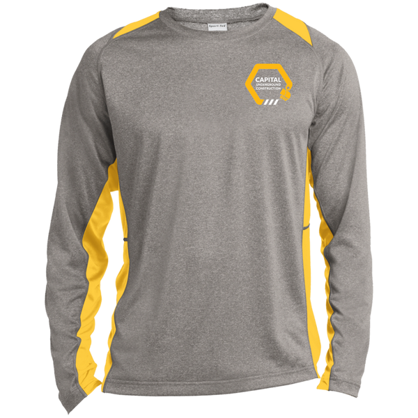 ST361LS Long Sleeve Heather Colorblock Poly T-Shirt