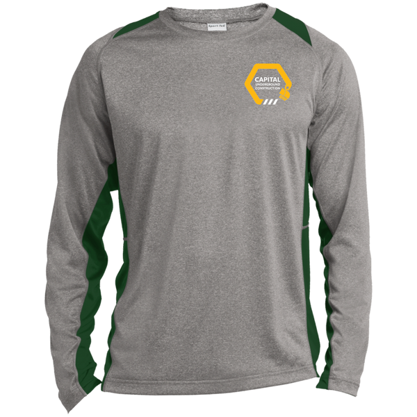 ST361LS Long Sleeve Heather Colorblock Poly T-Shirt
