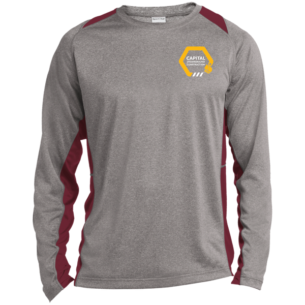 ST361LS Long Sleeve Heather Colorblock Poly T-Shirt