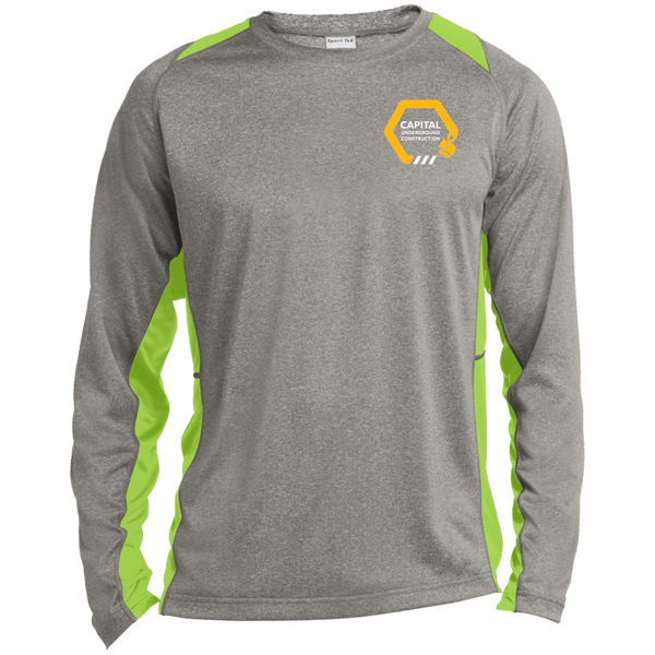 ST361LS Long Sleeve Heather Colorblock Poly T-Shirt