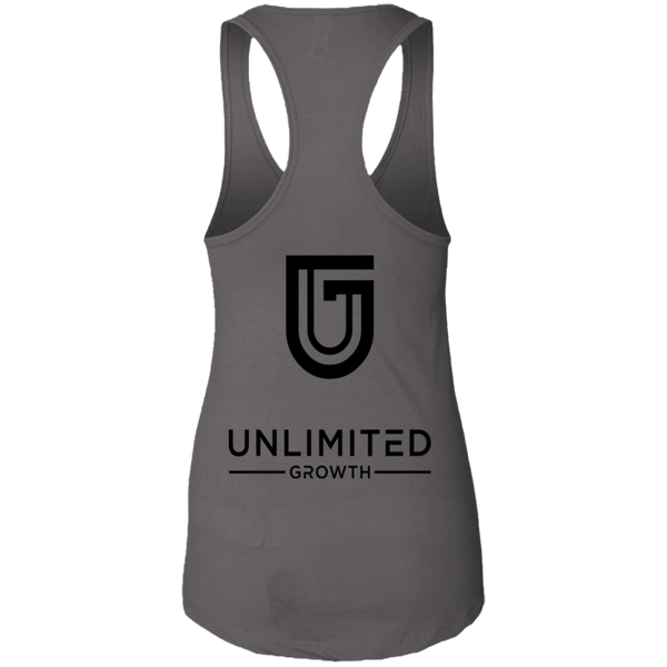 GIRLS BLACK LOGO NL1533 Next Level Ladies Ideal Racerback Tank