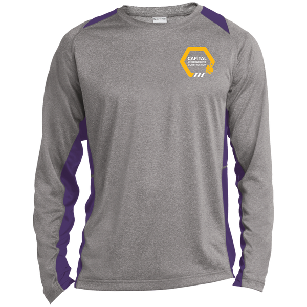 ST361LS Long Sleeve Heather Colorblock Poly T-Shirt